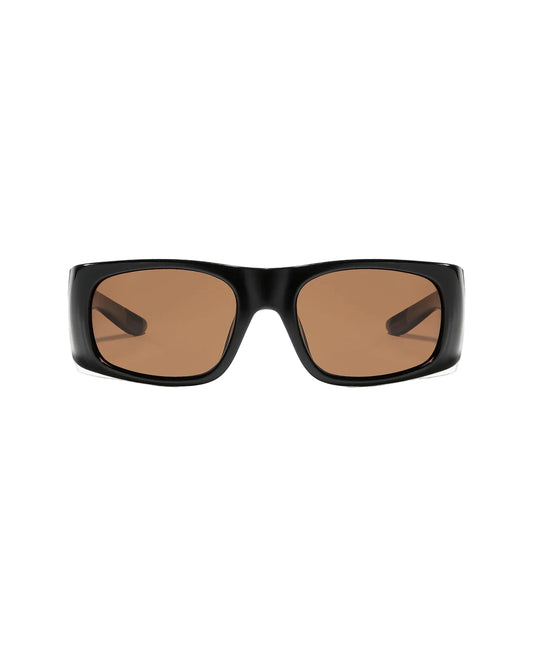 Ritual Vision Transmitter Noa Sunglasses in Polished Black / Bronze Polarised front view shed nine