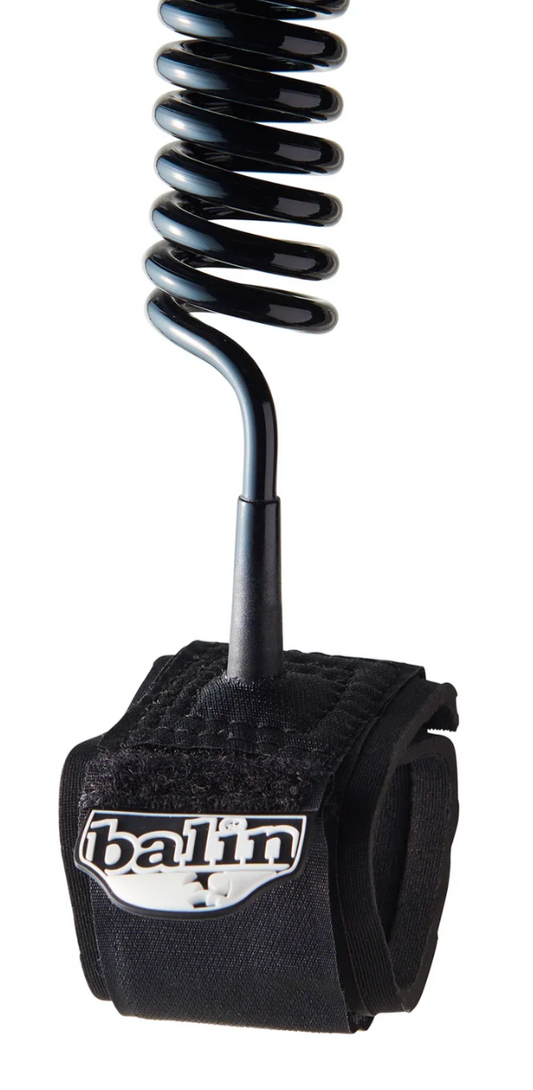 Black coil spring with a black foot bar and 'balin' branding on a white background