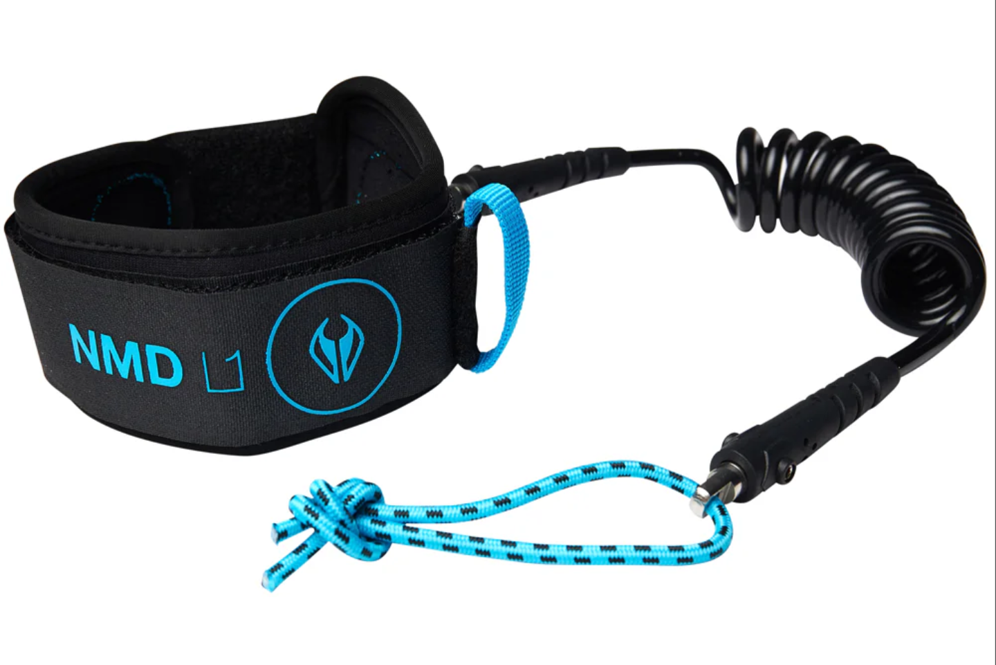 Black and blue leash with 'NMD' branding on a white background