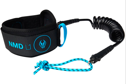 Black and blue leash with 'NMD' branding on a white background