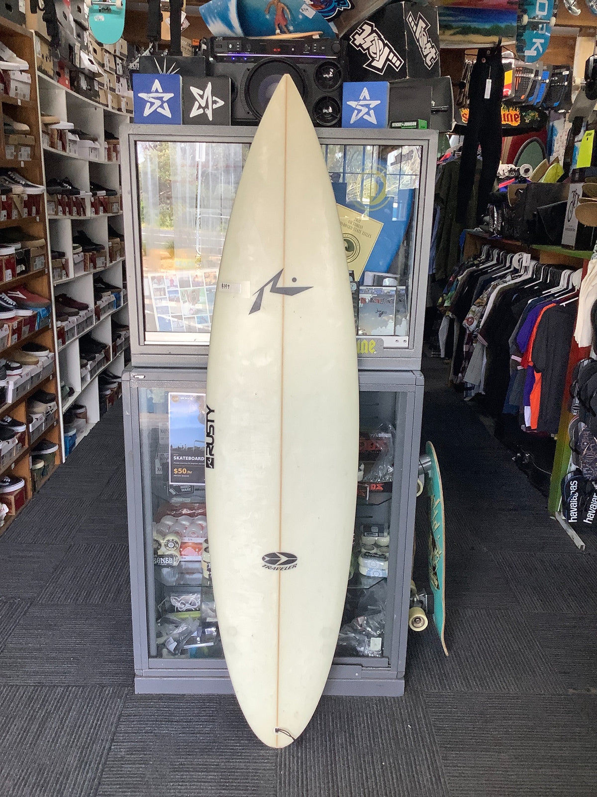 Used Rusty Traveller 6'6 surfboard – deck