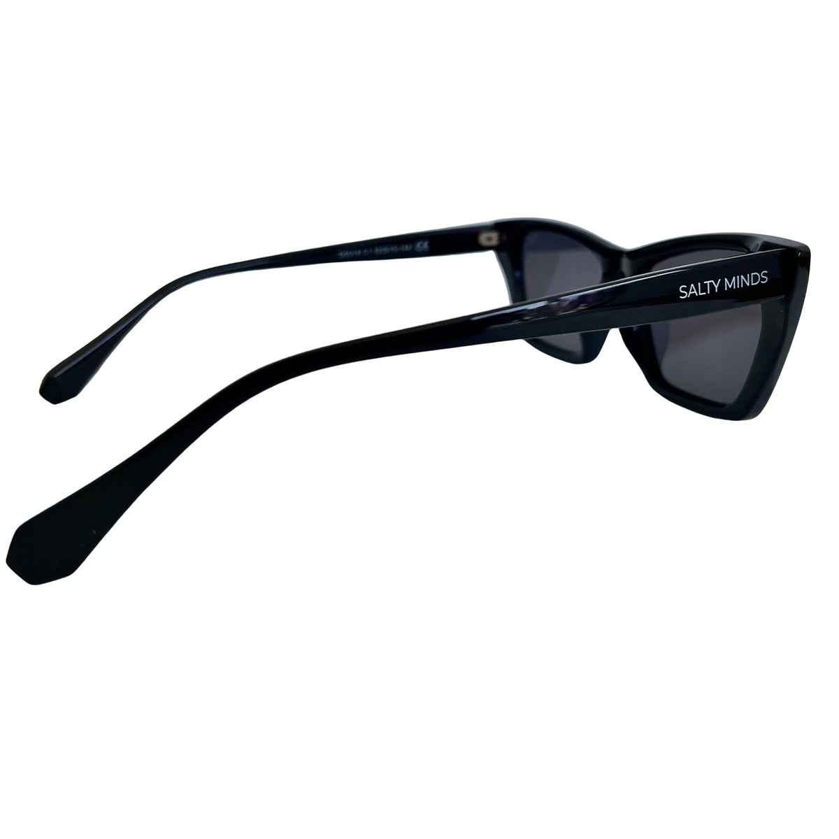 Salty Minds Seabreeze black sunglasses, rear angled view