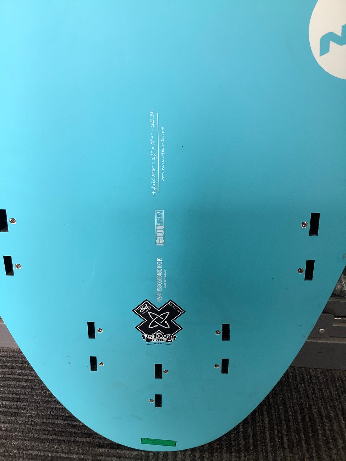 NSP Hybrid printed dimensions: 5 ft 6 in by 19 in by 2 1/4 in, 25.3 L