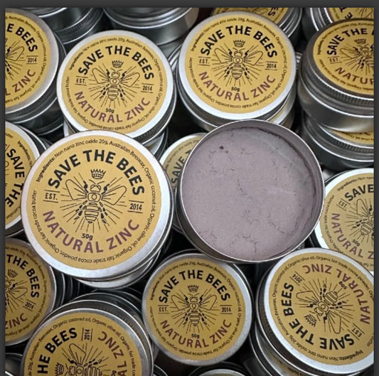Shed Nine x Save the Bees Natural Beeswax Surf Zinc 50g tin shed nine