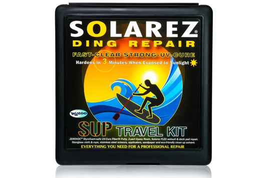Solarez Ding Repair SUP Travel Kit packaging on a white background shed nine
