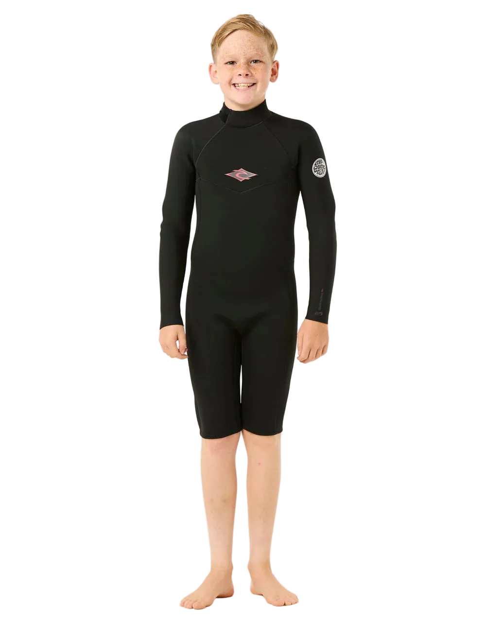 shed nine Child wearing a black wetsuit on a white background