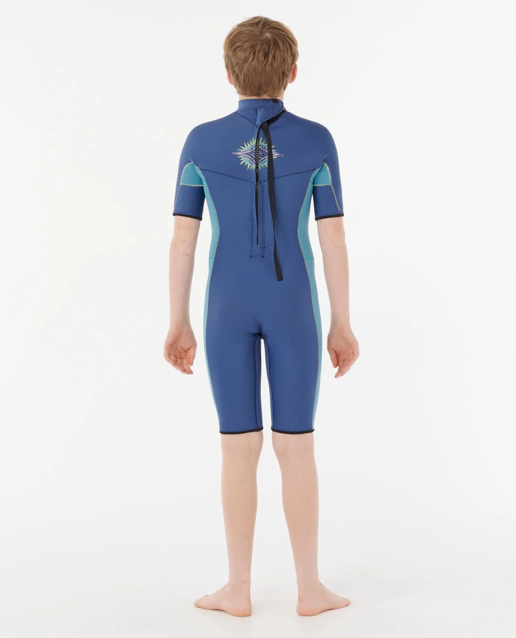shed nine Person wearing a blue wetsuit on a white background