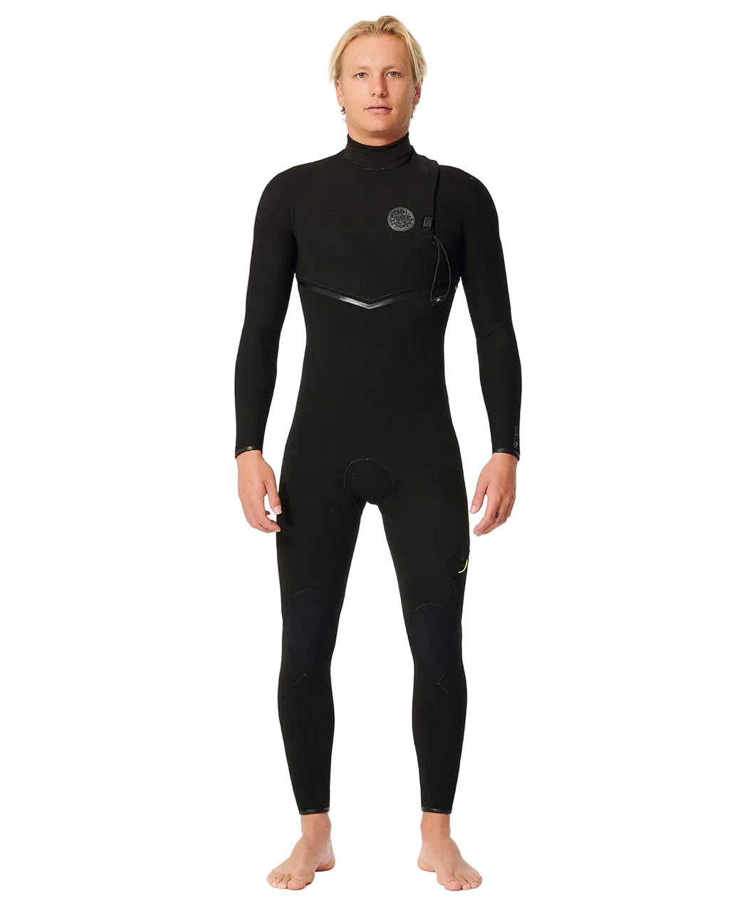 Person wearing a black wetsuit on a white background shed nine