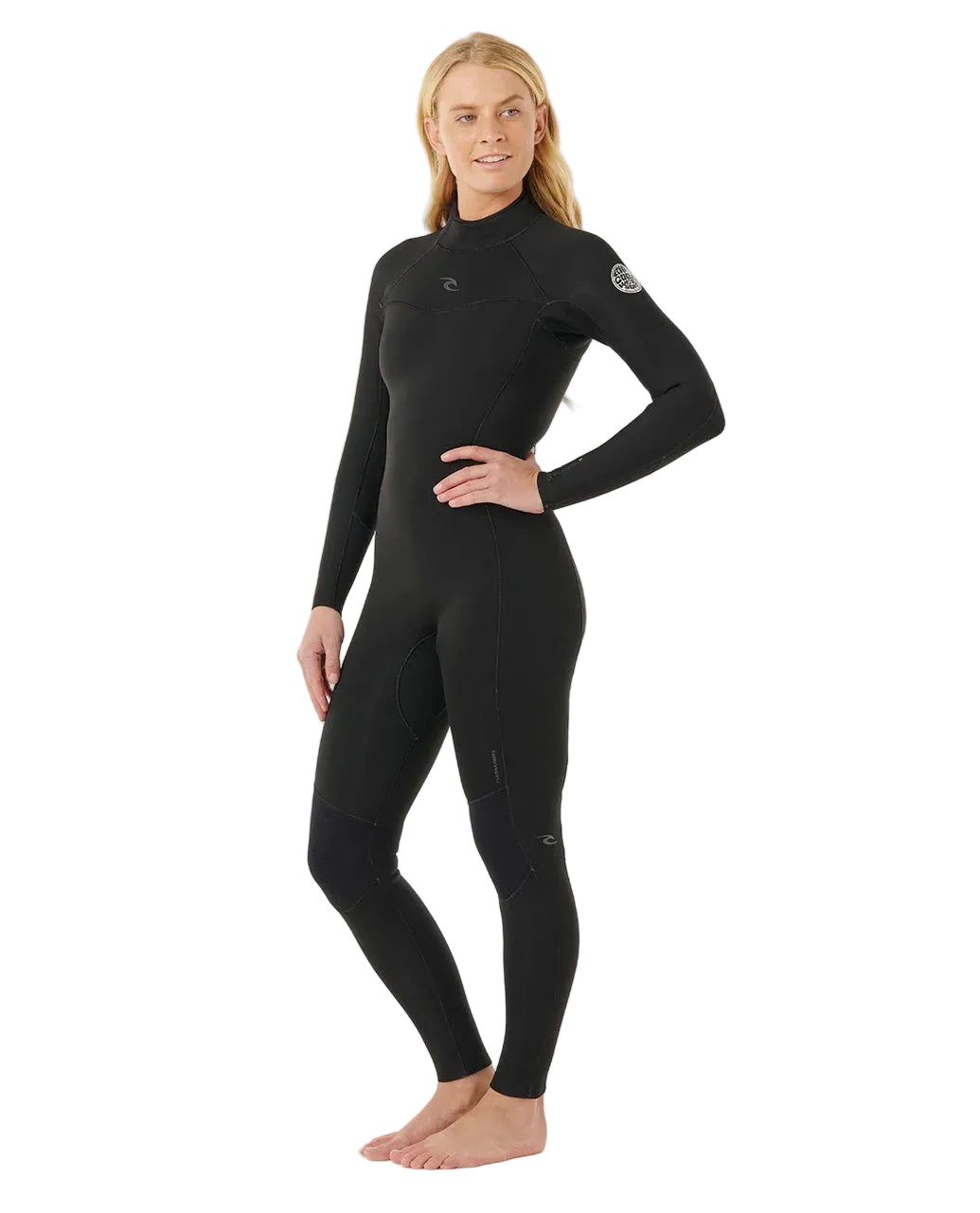 Person wearing a black wetsuit on a white background shed nine