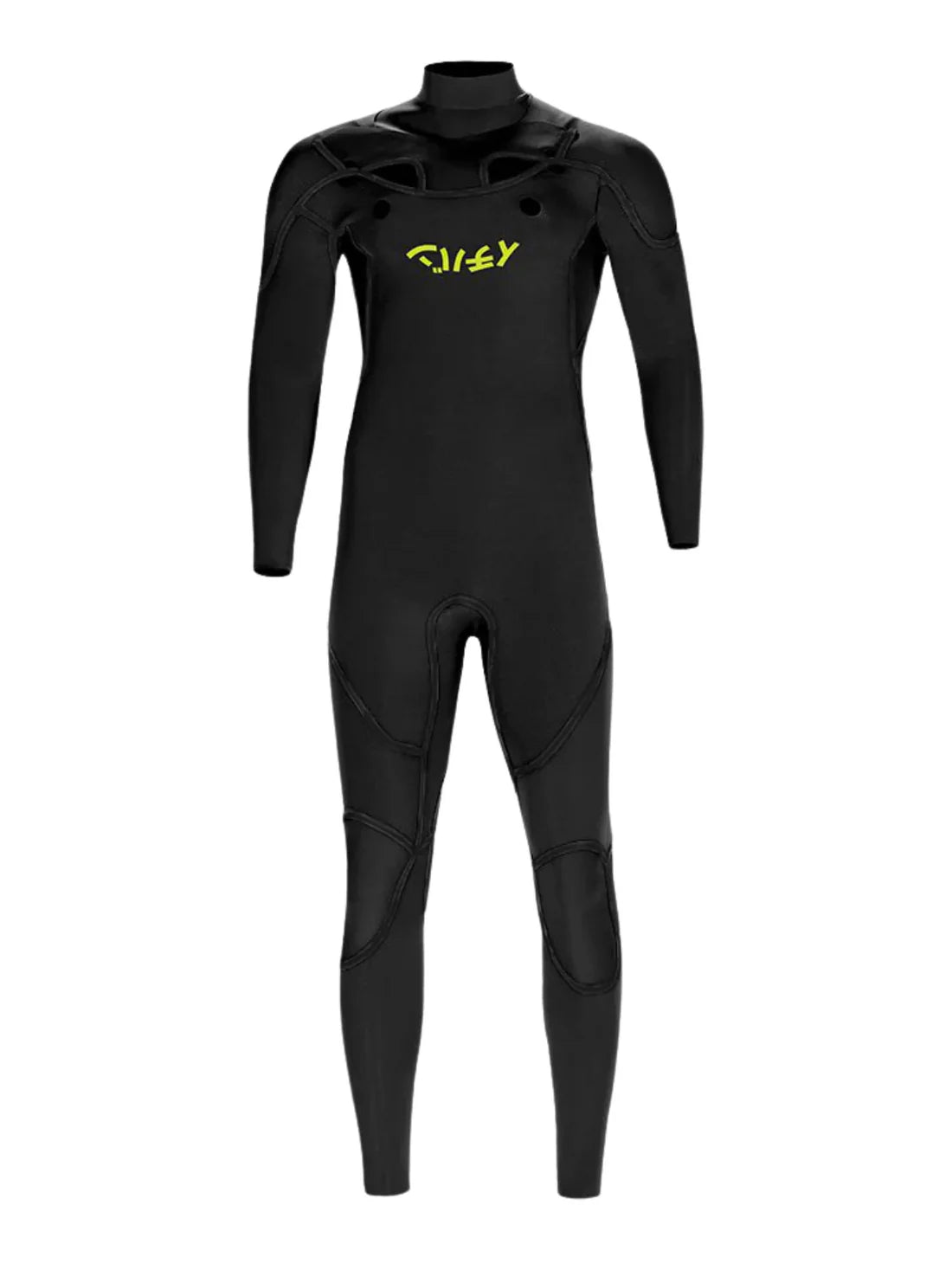Black wetsuit with a brand logo on a white background shed nine