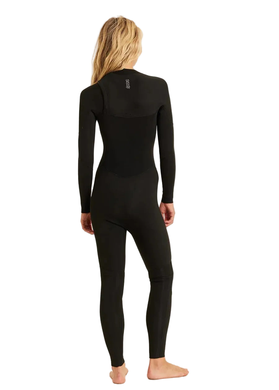 Person wearing a black wetsuit on a plain background shed nine