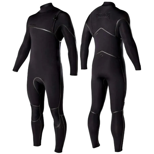 Black wetsuit with brand logo on a white background shed nine