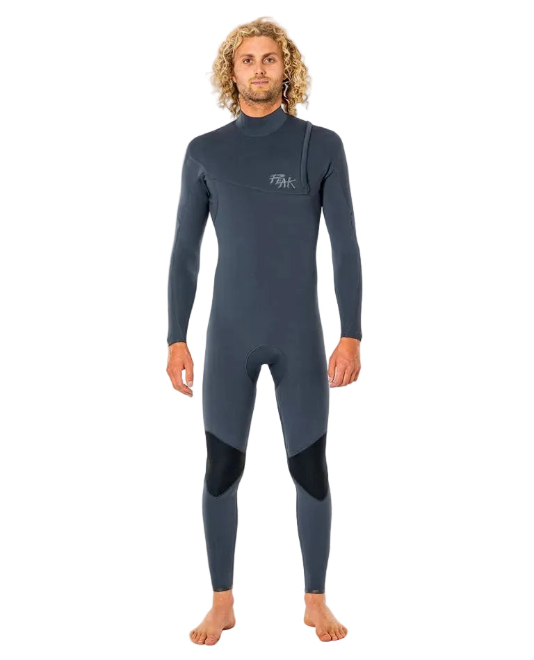 Person wearing a gray wetsuit on a white background shed nine