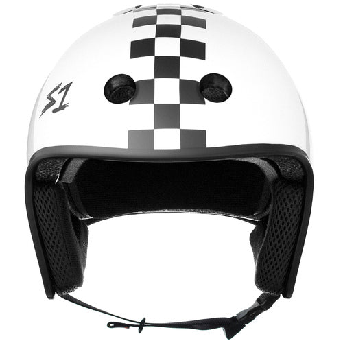 S-One Helmet Retro Lifer White Gloss/Black Checkers