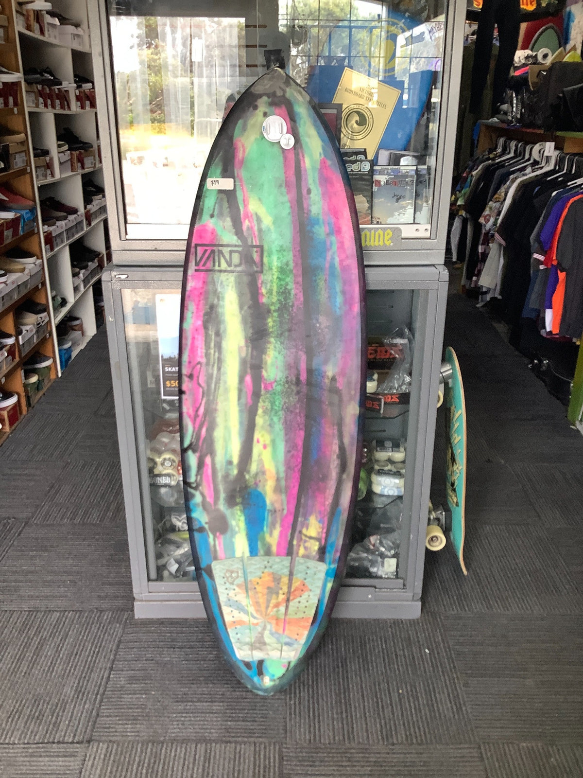 Used Vanda Pod surfboard deck