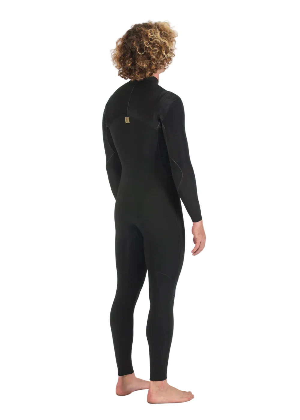 Side view of Vissla Men’s New Seas 3/2 U-Zip Steamer Wetsuit in Black 2 shed nine