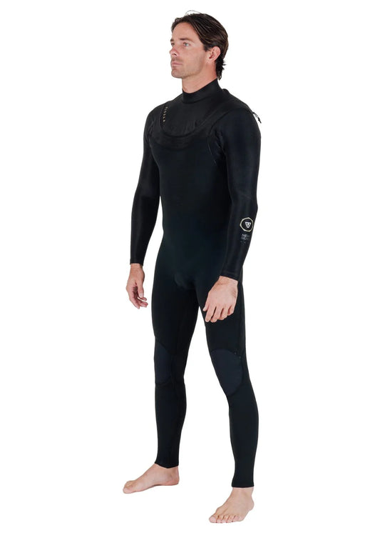 Side view of Vissla Men’s New Seas 4/3 U-Zip Steamer Wetsuit in Black 2 shed nine