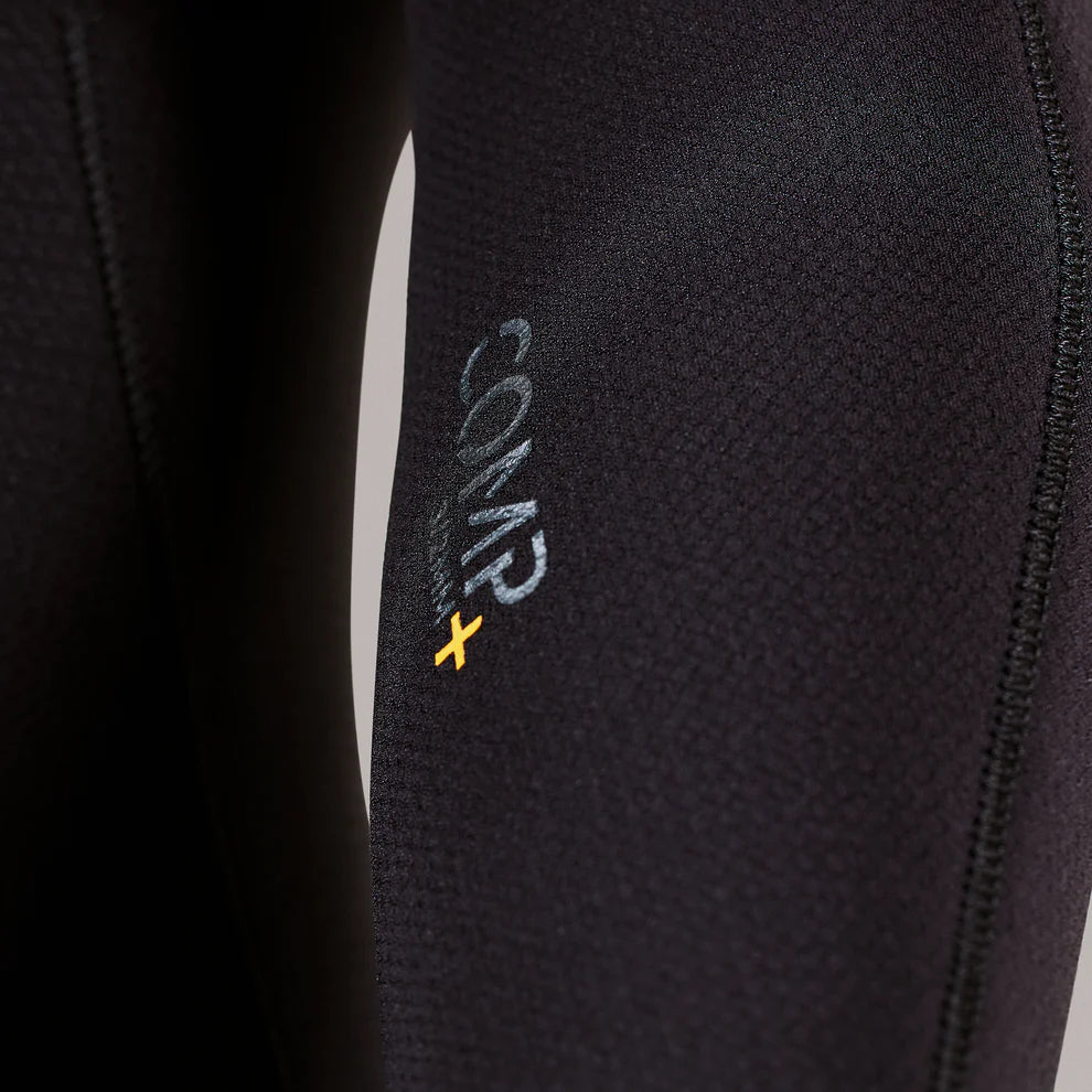 Leg logo detail on Xcel Men’s Comp 3/2mm Chest Zip Steamer Wetsuit in black