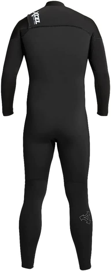 Back view of Xcel Men’s Comp Chest Zip Steamer Wetsuit in black Shed Nine