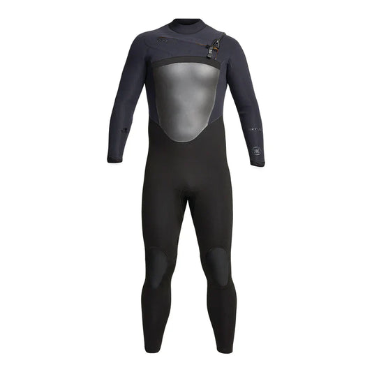 Xcel Men’s Drylock 3/2mm Chest Zip Steamer Wetsuit in black front view shed nine