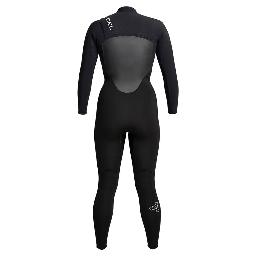 Product back view of Xcel Women’s Infiniti Front Zip 4/3mm Full Wetsuit in black Shed Nine