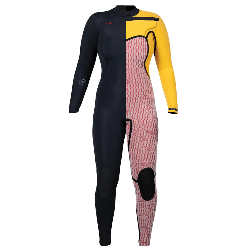 Xcel Women’s Infiniti Front Zip 4/3mm Full Wetsuit in grey back view Shed Nine 2
