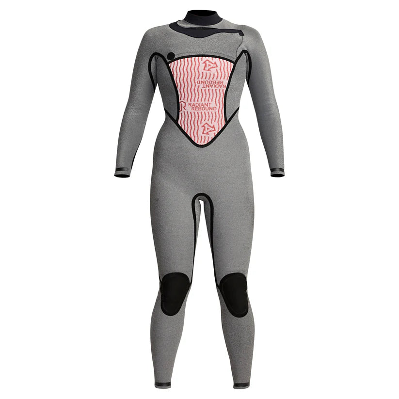 Xcel Women’s Infiniti Front Zip 4/3mm Full Wetsuit in inside front view Shed Nine
