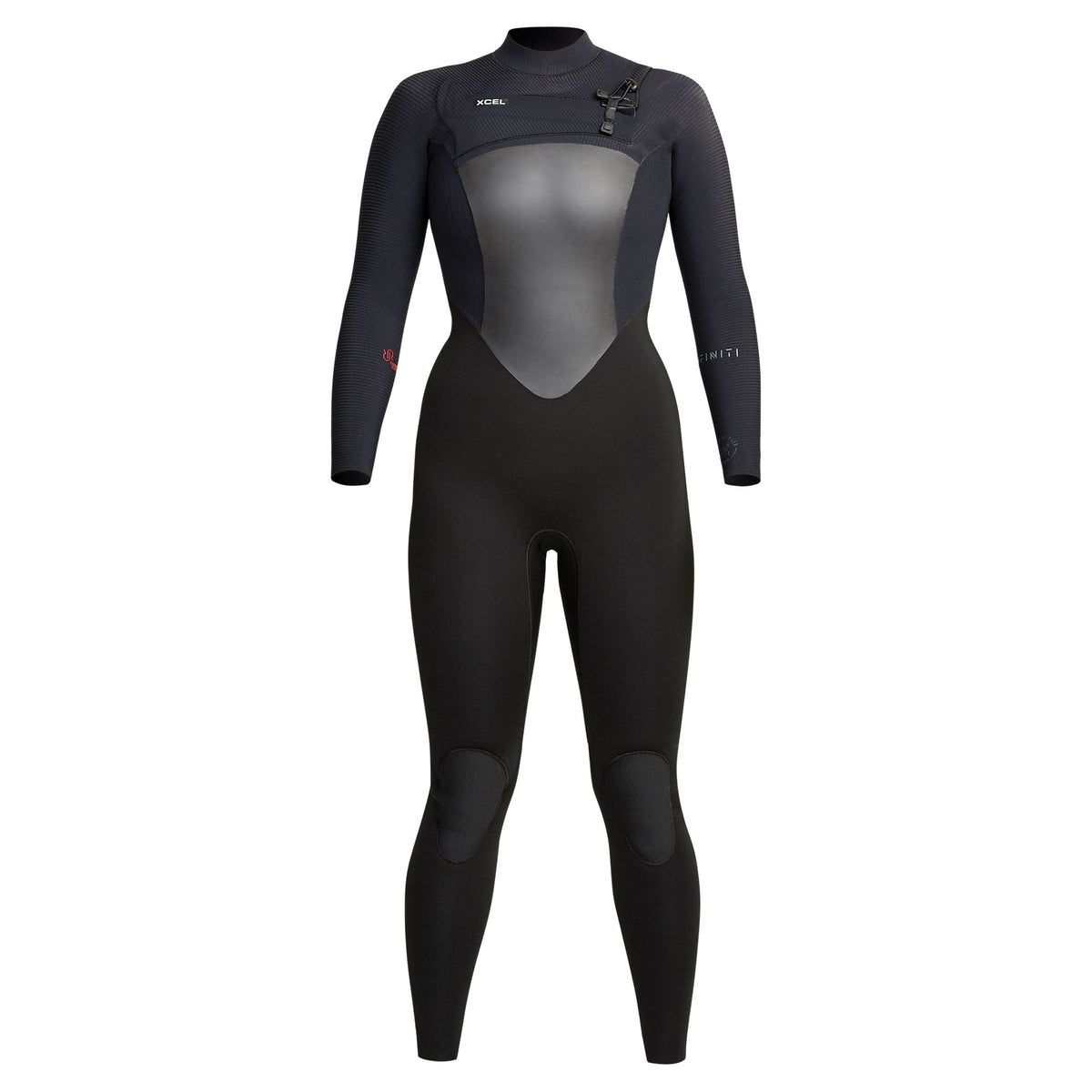 Xcel women's WR323Z20 3/2mm wetsuit in black, front view