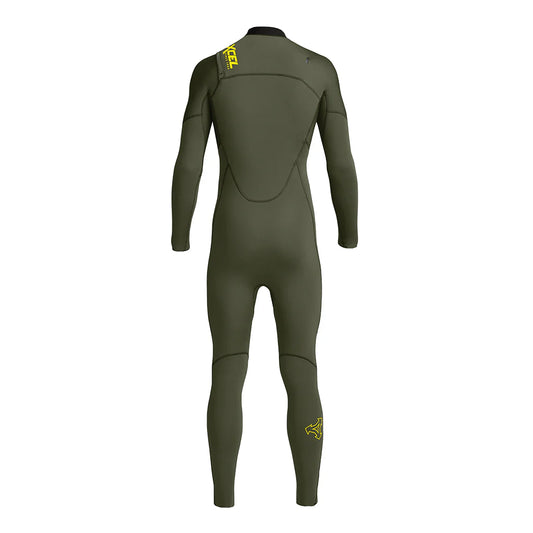 Back view of Xcel Youth Comp 3/2mm Steamer Wetsuit in Dark Forest shed nine