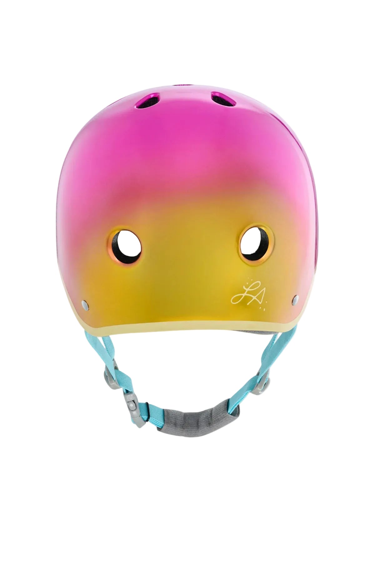 Front view of YEPA T-Shell Pro Lizzie Helmet in Metallic Lake Sunset shed nine