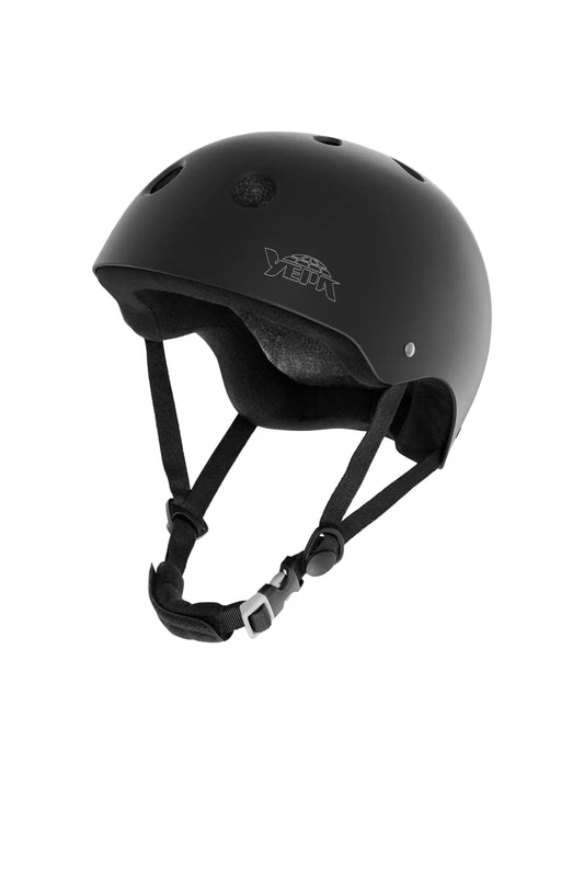 Yepa T-Shell Skate Helmet in matte black front angle view shed nine