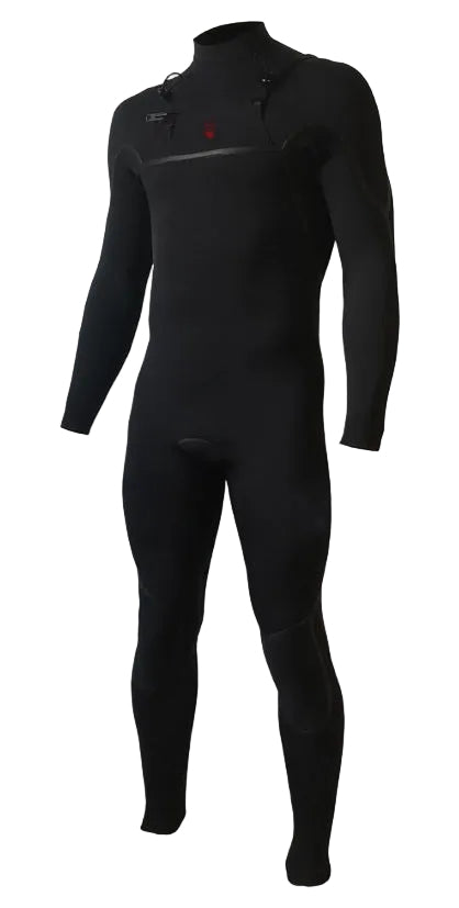Zion Craig Anderson black 3/2mm chest zip steamer wetsuit front view SHED NINE