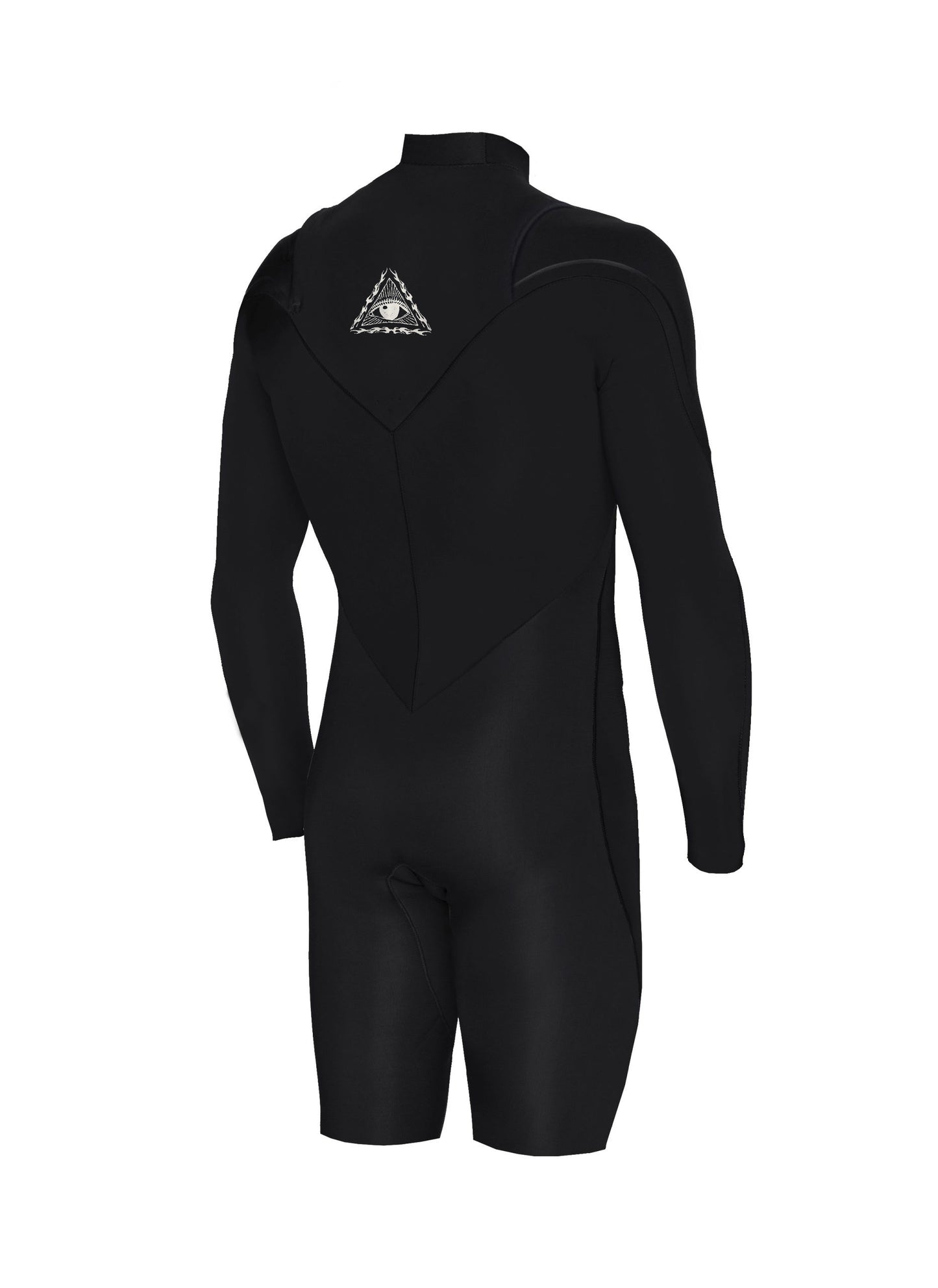 Zion Wesley 2/2mm GBS Long Arm Springsuit Wetsuit in black back view shed nine