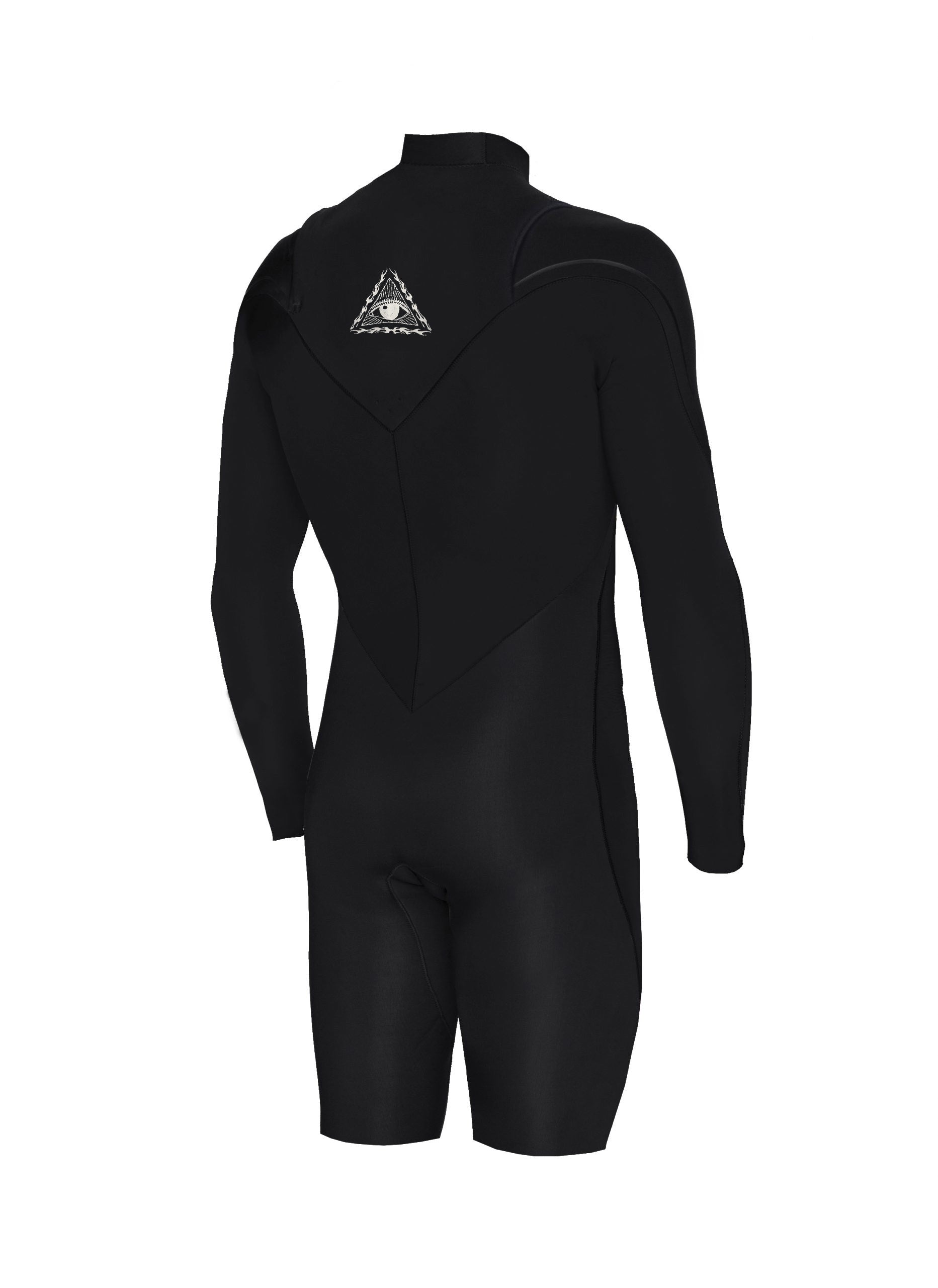 Zion Wesley 2/2mm GBS Long Arm Springsuit Wetsuit in black back view shed nine