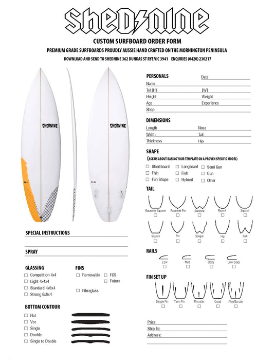 Custom ShedNine Surfboard -  , Shed Nine, Shed Nine